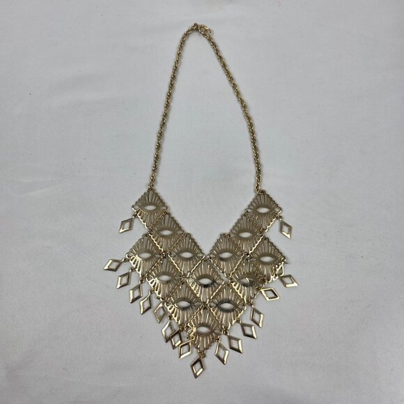 Vintage Sarah Coventry "Mandarin Magic" Gold Tone Bib Necklace Egyptian Style - Picture 2 of 11